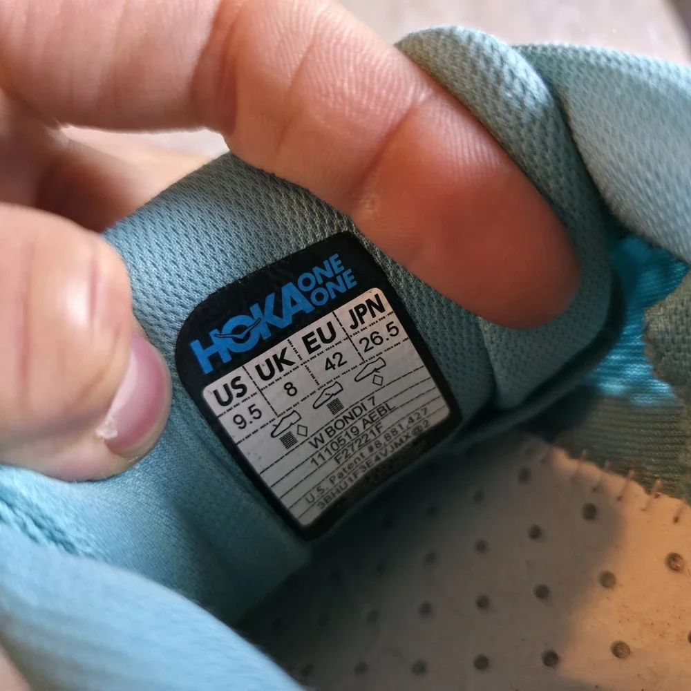 Hoka One One Bondi 7 Women's Size 9.5 Eggshell Blue Shoes Blue‎ *No Insoles*